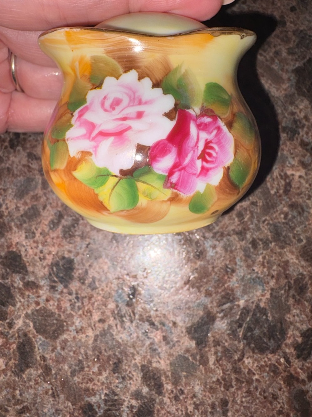 Gorgeous vintage Enesco hand-painted mini creamer pitcher 
made in Japan